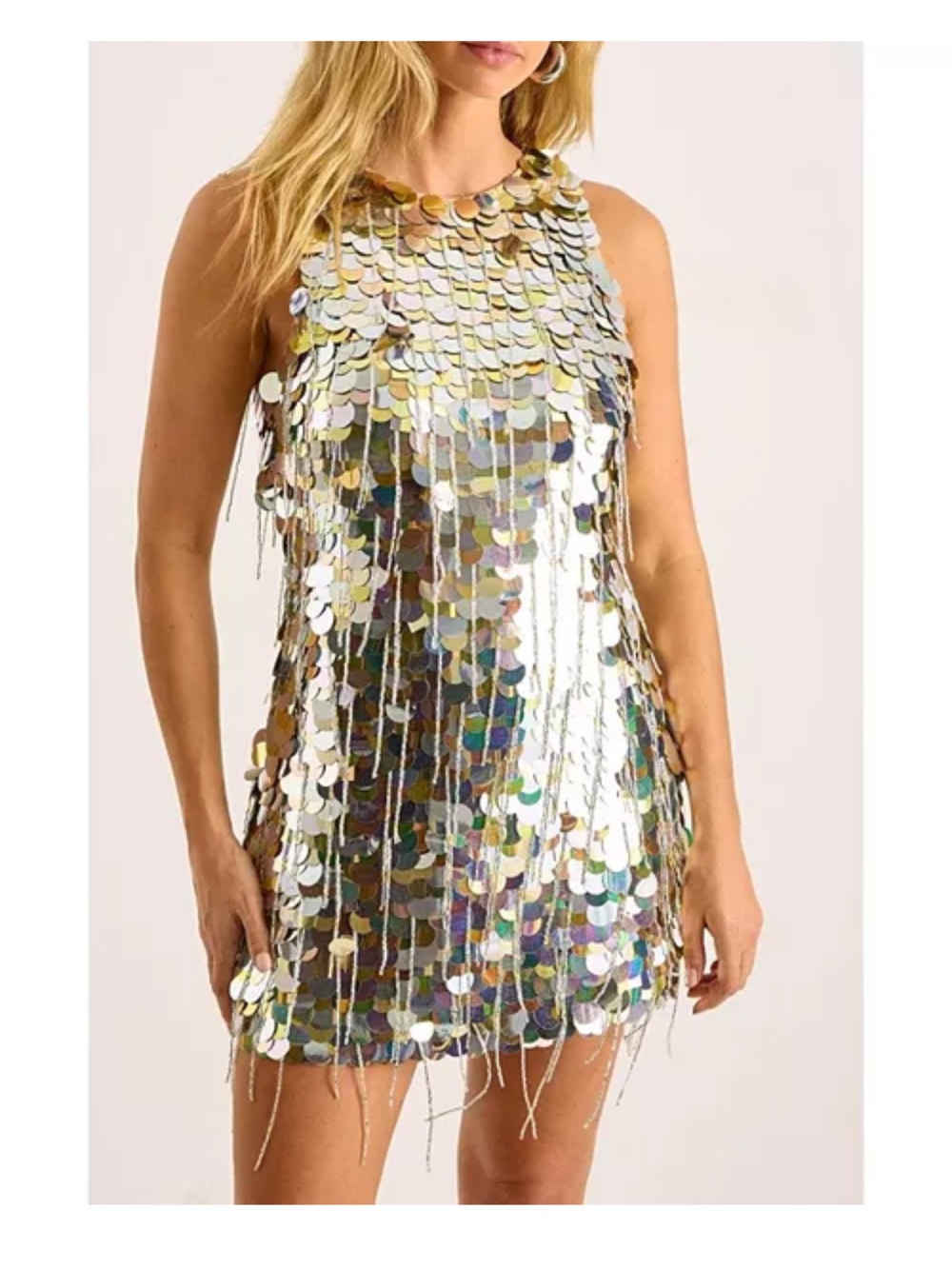 Nasty Gal Gold Holographic Sequin Mini Dress